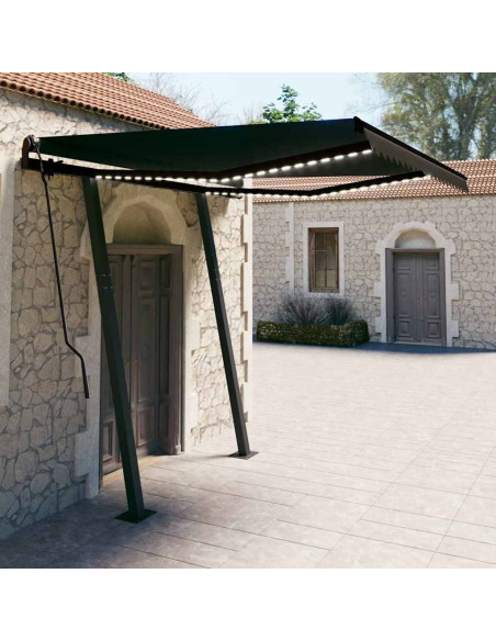 Tenda Automatica Sensore Vento e LED 3,5x2,5 cm Antracite