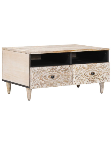 Tavolino da salotto con cassetto Bianco 80 x 54 x 40 cm