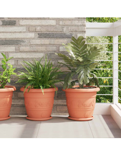 Vasi per Piante 24 pcs Rosso Mattone Ø 26 x 21.5 cm Plastica