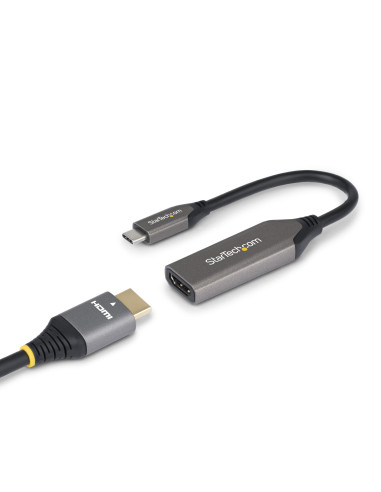 StarTech.com Adattatore USB-C a HDMI, 8K 60Hz / 4K 120Hz, Convertitore Video da USB4 a HDMI 2.1 con Cavo Integrato da 20 cm, Don