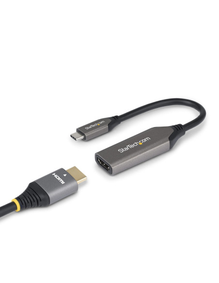 StarTech.com Adattatore USB-C a HDMI, 8K 60Hz / 4K 120Hz, Convertitore Video da USB4 a HDMI 2.1 con Cavo Integrato da 20 cm, Don