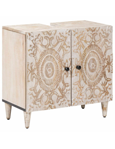 Armadio per Lavabo da Bagno con porta Bianco 62 x 33 x 58 cm