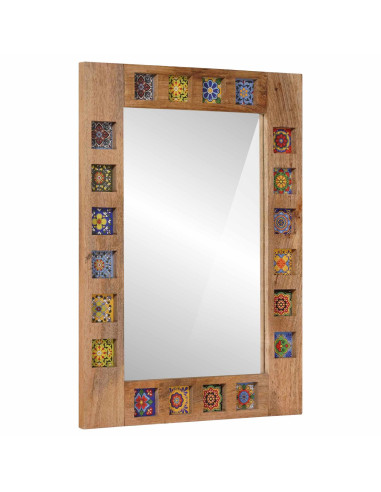 Specchio da bagno con archiviazione Naturale 50 x 70 x 3 cm