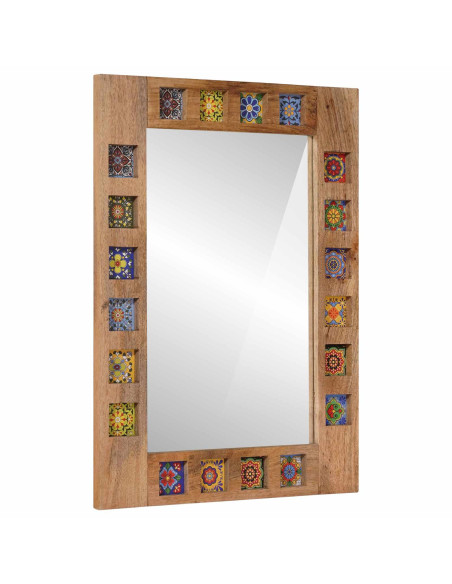 Specchio da bagno con archiviazione Naturale 50 x 70 x 3 cm