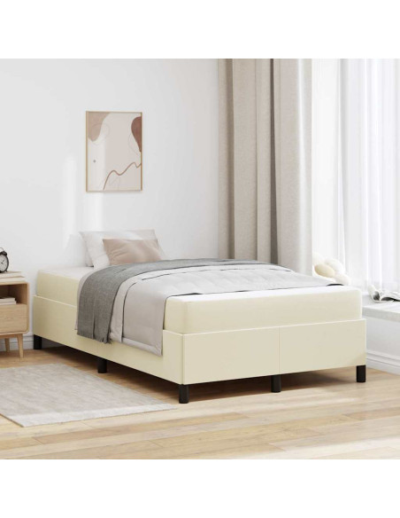 Struttura del letto con materasso Crema 120 x 200 cm Tessuto