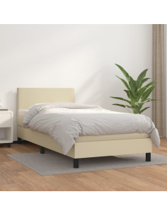 Giroletto a Molle con Materasso Crema 80x200 cm in Similpelle