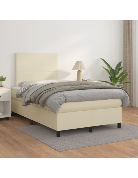 Giroletto a Molle con Materasso Crema 120x200 cm in Similpelle