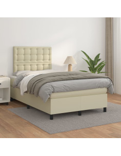 Giroletto a Molle con Materasso Crema 120x200 cm in Similpelle