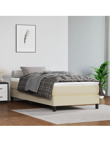 Giroletto a Molle con Materasso Crema 90x190 cm in Similpelle