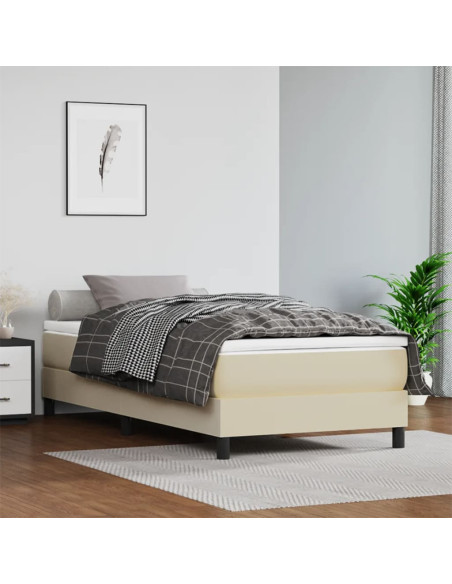Giroletto a Molle con Materasso Crema 90x190 cm in Similpelle
