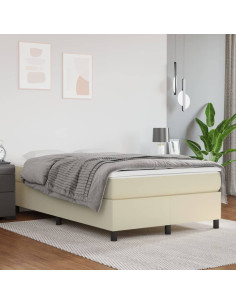 Giroletto a Molle con Materasso Crema 120x200 cm in Similpelle