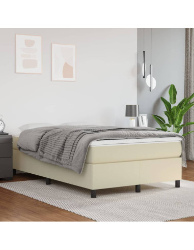 Giroletto a Molle con Materasso Crema 120x200 cm in Similpelle