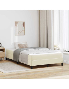 Struttura del letto con materasso Crema 120 x 200 cm Tessuto