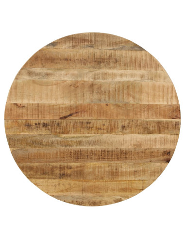 Tavolo da Pranzo in Massello di Mango Grezzo e Acciaio 120x77cm