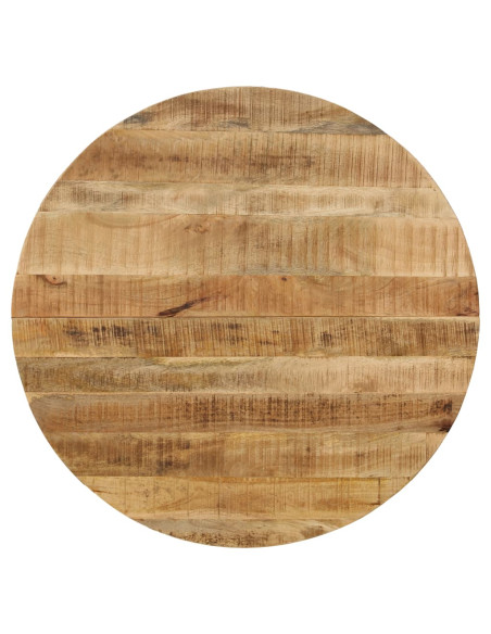 Tavolo da Pranzo in Massello di Mango Grezzo e Acciaio 120x77cm