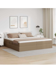 Letto con contenitore e materasso Cappuccino 200 x 200 cm
