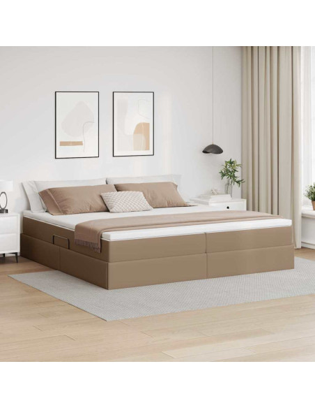 Letto con contenitore e materasso Cappuccino 200 x 200 cm