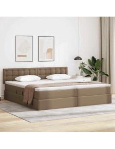 Letto con contenitore e materasso Cappuccino 200 x 200 cm
