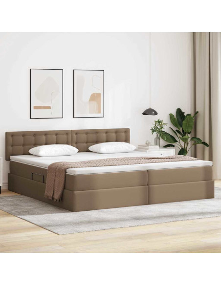 Letto con contenitore e materasso Cappuccino 200 x 200 cm
