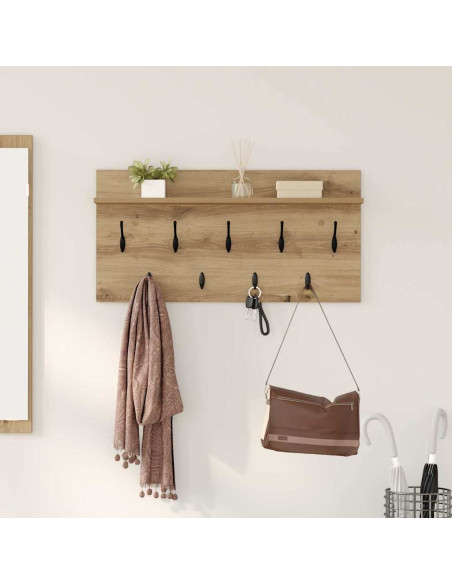 Appendiabiti a muro Rovere artigianale 80 x 40 x 12 cm
