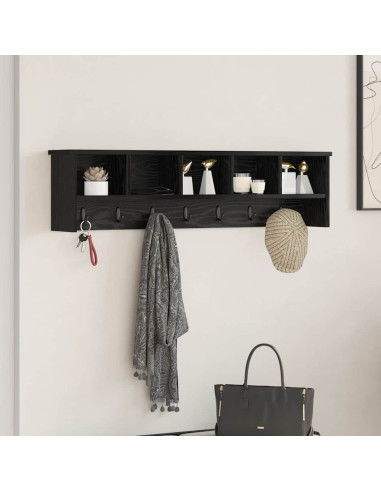 Appendiabiti a muro Rovere nero 100 x 16 x 26 cm