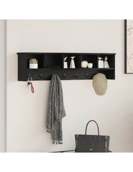 Appendiabiti a muro Rovere nero 100 x 16 x 26 cm