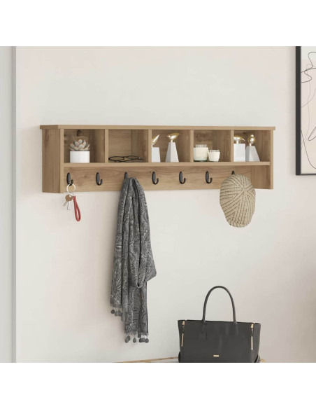 Appendiabiti a muro rovere artigianale 100 x 16 x 26 cm