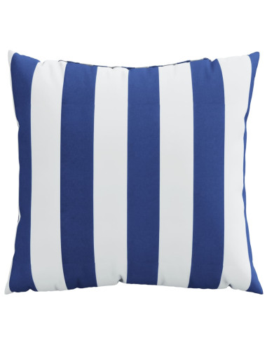 Cuscini Decorativi 4 pz Blu e Bianco 40x40 cm Tessuto