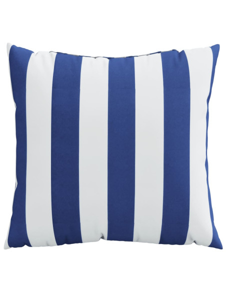 Cuscini Decorativi 4 pz Blu e Bianco 40x40 cm Tessuto