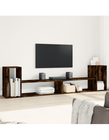 Mobili TV 2 pz Rovere Fumo 100x30x50 cm in Legno Multistrato