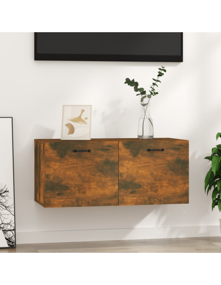 Mobile a Parete Rovere Fumo 80x36,5x35 cm in Legno Multistrato