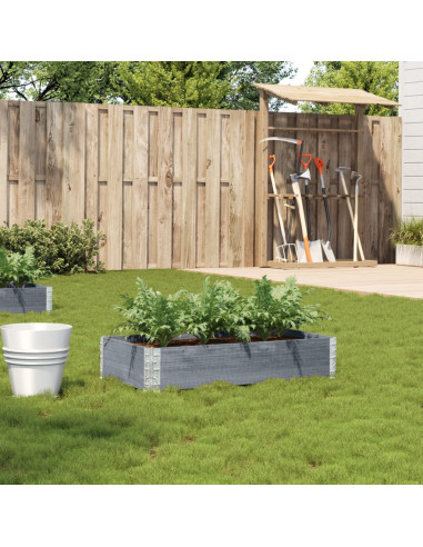 Fioriera da Giardino Grigia 40x40x78 cm Legno Massello di Pino