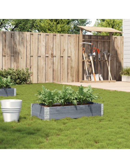 Fioriera da Giardino Grigia 40x40x78 cm Legno Massello di Pino