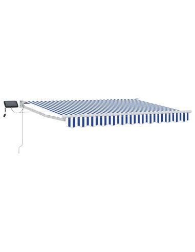Tenda retrattile manuale con LED Blu e Bianco 2,5 x 2 m