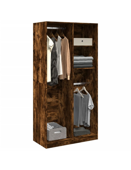 Armadio Rovere Fumo 100x50x200 cm in Legno Multistrato