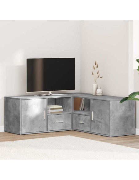 Mobile Angolare Grigio Cemento 200x40x45 cm in Truciolato