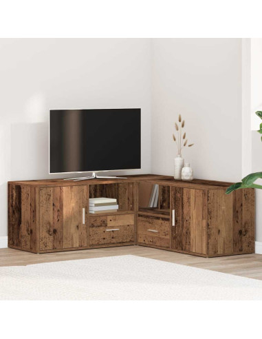 Mobile Angolare Legno Antico 200x40x45 cm in Truciolato