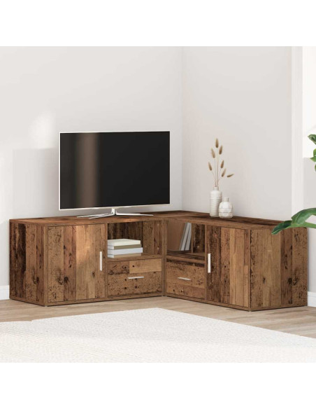 Mobile Angolare Legno Antico 200x40x45 cm in Truciolato