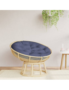 Cuscino Rotondo Blu Marino Ø 100x11 cm in Tessuto Oxford