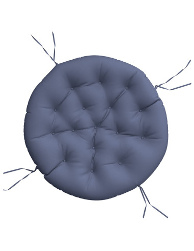 Cuscino Rotondo Blu Marino Ø 100x11 cm in Tessuto Oxford