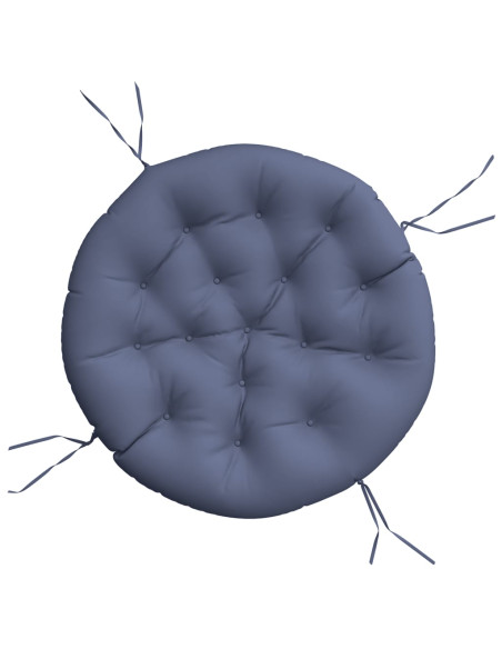 Cuscino Rotondo Blu Marino Ø 100x11 cm in Tessuto Oxford