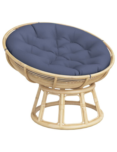 Cuscino Rotondo Blu Marino Ø 100x11 cm in Tessuto Oxford