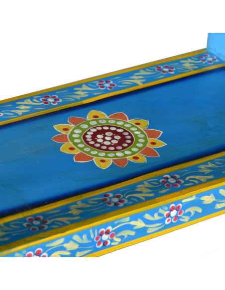 Credenza con Cassetti Massello di Mango Turchese Dipinta a Mano