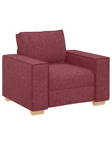 Divano 3 pcs Rosso Vino 220 x 80 x 84 cm Tessuto misto lino