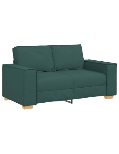 Divano 3 pcs Verde Scuro 220 x 80 x 84 cm Tessuto misto lino