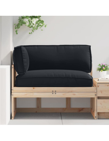 Set di Cuscini per Pallet 3 pcs Nero Tessuto Oxford