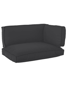 Set di Cuscini per Pallet 3 pcs Nero Tessuto Oxford 2