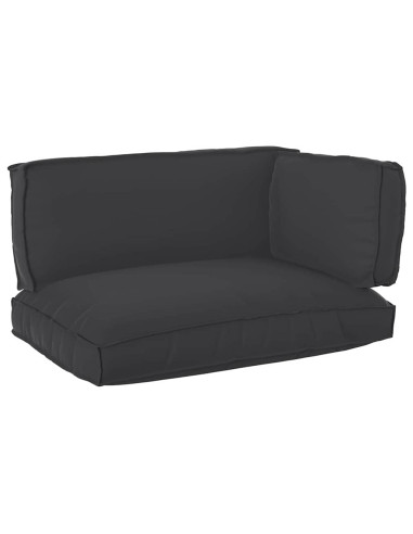 Set di Cuscini per Pallet 3 pcs Nero Tessuto Oxford