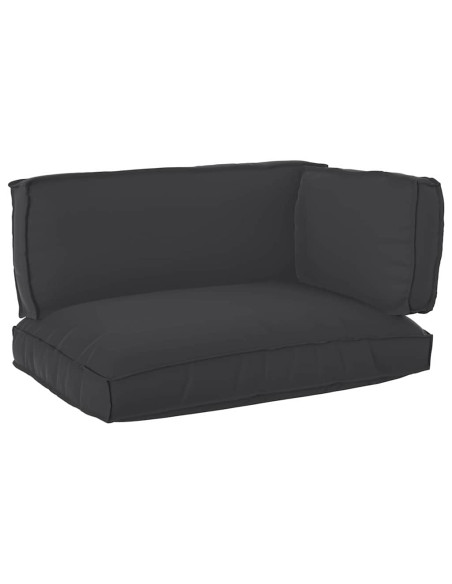 Set di Cuscini per Pallet 3 pcs Nero Tessuto Oxford