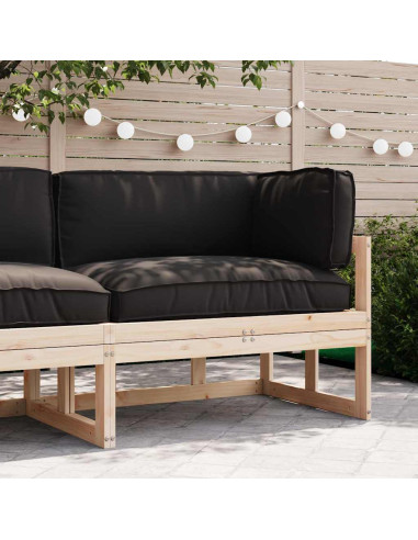 Set di Cuscini per Pallet 3 pcs Nero Tessuto Oxford